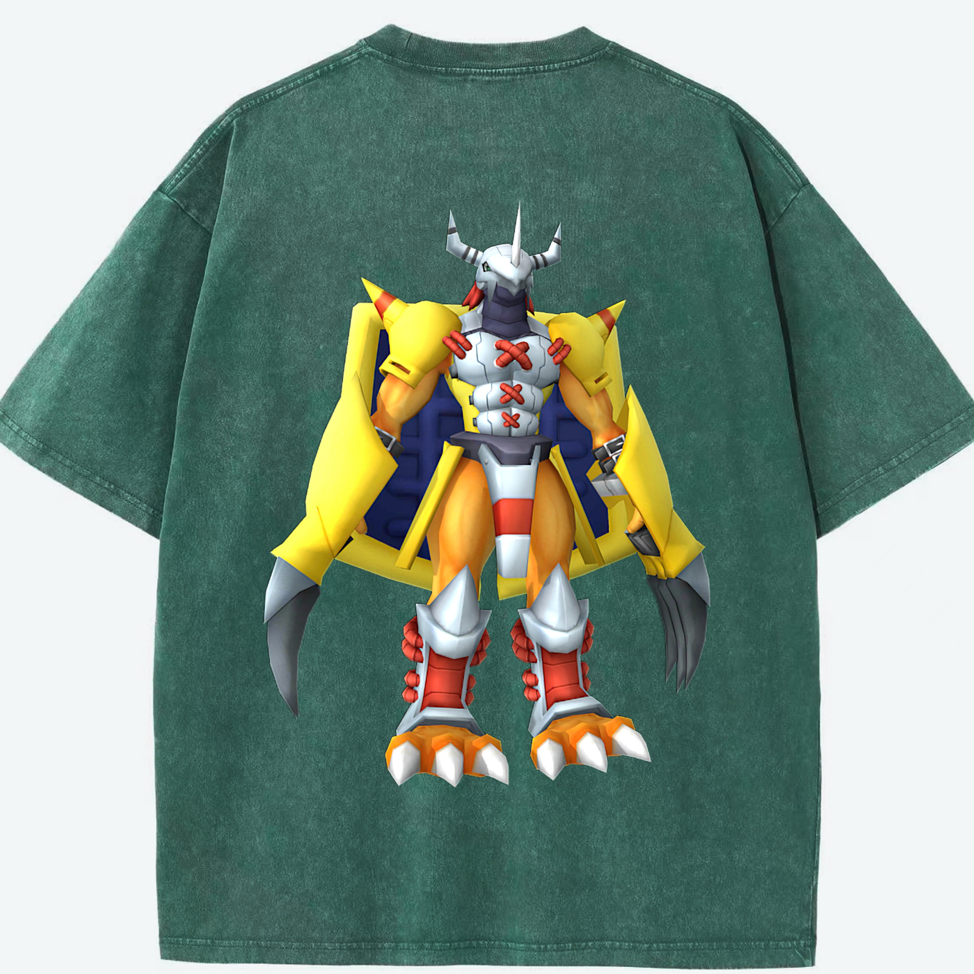 （画像用） Digimon デジタルモンスター/デジモン 綿100% ヴィンテージ風 半袖Tシャツ（背面プリント）